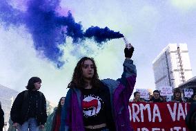 A Procession Of Students Marched In Support Of Palestine And Against Education Minister Valditara's School Reform.