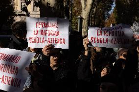 A Procession Of Students Marched In Support Of Palestine And Against Education Minister Valditara's School Reform.