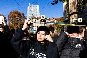 A Procession Of Students Marched In Support Of Palestine And Against Education Minister Valditara's School Reform.