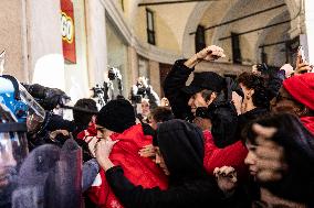 A Procession Of Students Marched In Support Of Palestine And Against Education Minister Valditara's School Reform.