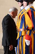 President Of Iraq Abdul Latif Jamal Rashid Arrives At The Vatican For A Private Meeting With Pope Francis