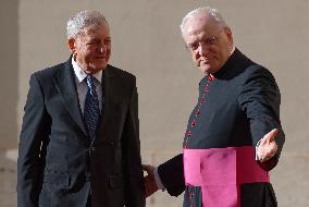 President Of Iraq Abdul Latif Jamal Rashid Arrives At The Vatican For A Private Meeting With Pope Francis