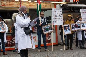 Hospital Workers Show Solidaritate To The Meidical Workers Killed In Gaza In Duesseldorf