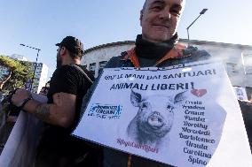 Demonstration By Animal Activists 'Hands Off Sanctuaries'