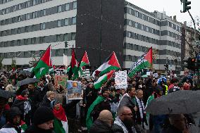 Pro Palestinian Demonstration Continue In Duesseldorf