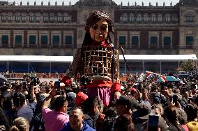 Little Amal Walks The Streets - Mexico City