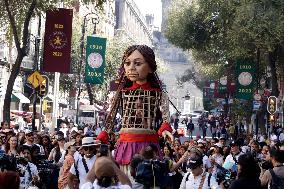 Little Amal Walks The Streets - Mexico City