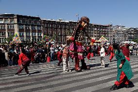 Mexico City Government Receive The Monumental Puppet 'Little Amal'