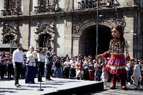 Mexico City Government Receive The Monumental Puppet 'Little Amal'