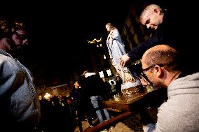 Ultra-catholic Prayer In. Barcelona Against Spanish Government