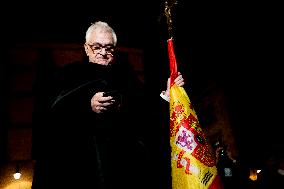 Ultra-catholic Prayer In. Barcelona Against Spanish Government