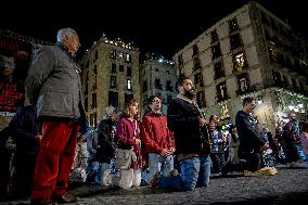 Ultra-catholic Prayer In. Barcelona Against Spanish Government