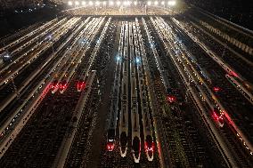 The High-speed Train Unit Completed Maintenance in Nanjing