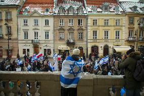 Rally In Support Of Israeli Hostages In Warsaw