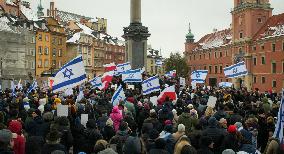 Rally In Support Of Israeli Hostages In Warsaw