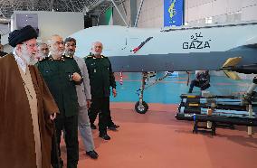 Ayatollah Ali Khamenei visit the IRGC aerospace achievement exhibition