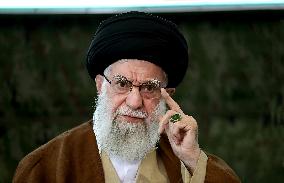 Ayatollah Ali Khamenei visit the IRGC aerospace achievement exhibition