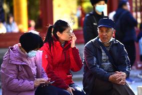 Tourists Visit The Forbidden City in Beijing