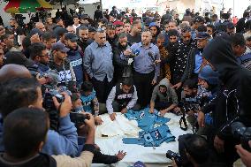 Funeral For Journalists Killed In Gaza, Palestine