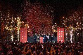 Christmas Lights Launch Champs Elysees 2023