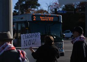 Ceasefire Protesters Rally Outside Norfolk Naval Station During President Biden Visit