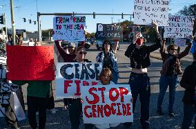 Ceasefire Protesters Rally Outside Norfolk Naval Station During President Biden Visit