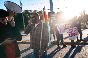 Ceasefire Protesters Rally Outside Norfolk Naval Station During President Biden Visit