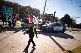 Ceasefire Protesters Rally Outside Norfolk Naval Station During President Biden Visit