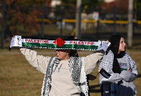 Ceasefire Protesters Rally Outside Norfolk Naval Station During President Biden Visit