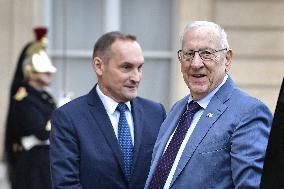 Former Israeli President Rivlin At Elysee Palace - Paris