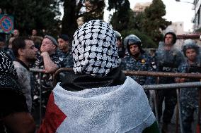 Pro-Palestinian Protest Outside British Embassy In Beirut