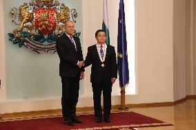 BULGARIA-SOFIA-PRESIDENT-CHINESE AMBASSADOR-AWARDING