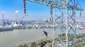 Transmission Towers Across The Yangtze River Upgrade