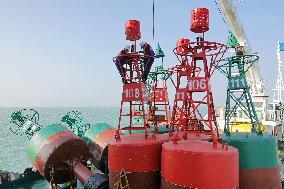 Laizhou Bay Sea Area Change Beacon in Winter
