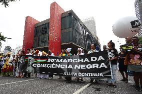 Black Consciousness March In São Paulo, Brazil