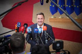 Xavier Bettel PM Of Luxembourg Arrives At The European Council Summit