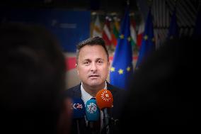 Xavier Bettel PM Of Luxembourg Arrives At The European Council Summit