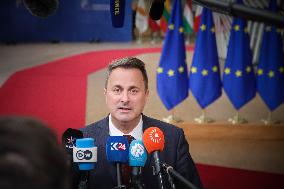 Xavier Bettel PM Of Luxembourg Arrives At The European Council Summit