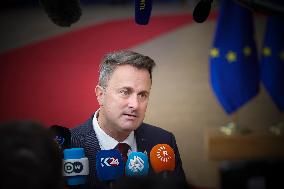 Xavier Bettel PM Of Luxembourg Arrives At The European Council Summit