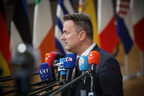 Xavier Bettel PM Of Luxembourg Arrives At The European Council Summit