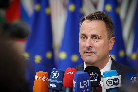 Xavier Bettel PM Of Luxembourg Arrives At The European Council Summit