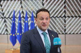 Leo Varadkar Taoiseach Of Ireland Attends The European Council Summit
