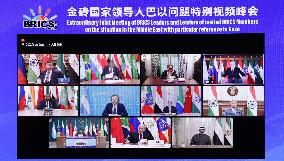 CHINA-XI JINPING-BRICS-EXTRAORDINARY JOINT MEETING-GAZA (CN)