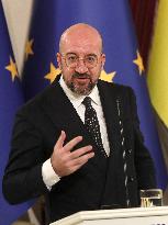 Briefing by Volodymyr Zelenskyy, Maia Sandu and Charles Michel