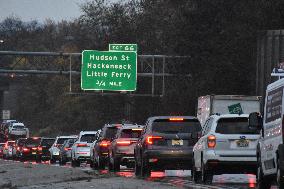 Commuters Travel On Highway Prior To Thanksgiving