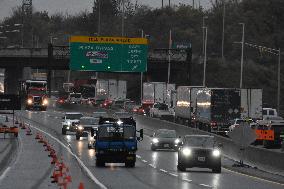 Commuters Travel On Highway Prior To Thanksgiving