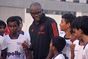 Louis Saha Attends Sports Clinic For Children - India