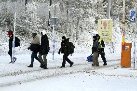 Finland - Russia - Salla border station - migrants