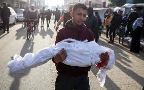 Funeral In Gaza For Family Members Killed in Israeli Strike