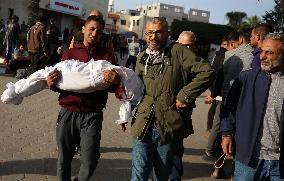 Funeral In Gaza For Family Members Killed in Israeli Strike